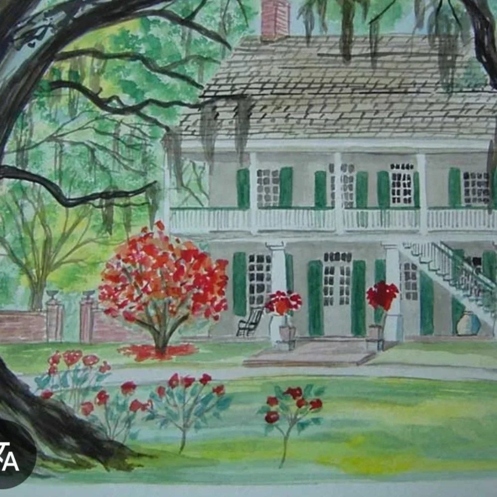 Vintage PLANTation style wallpaper./Mural.  GONE WITH THE WIND. REMINISCENT